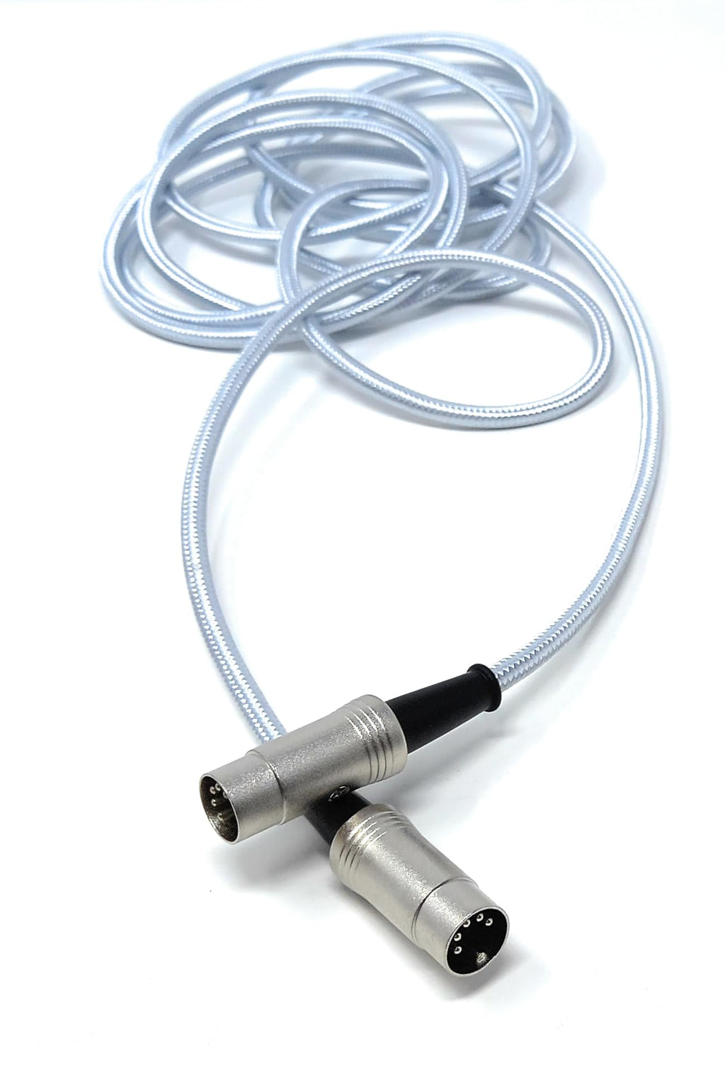 DRUT MIDI 5 Pin DIN Braided Screened Shielded Fully Wired Cable Lead for Midi Audio Equipment, White