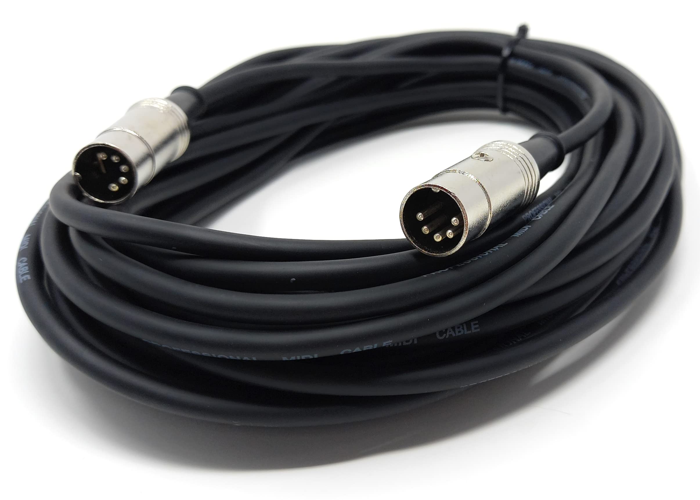 DRUT MIDI Male to Male Lead 5 pin DIN Shielded Flexible for Computer, Synth, Keyboard, Effects, Music Instruments Audio Cable