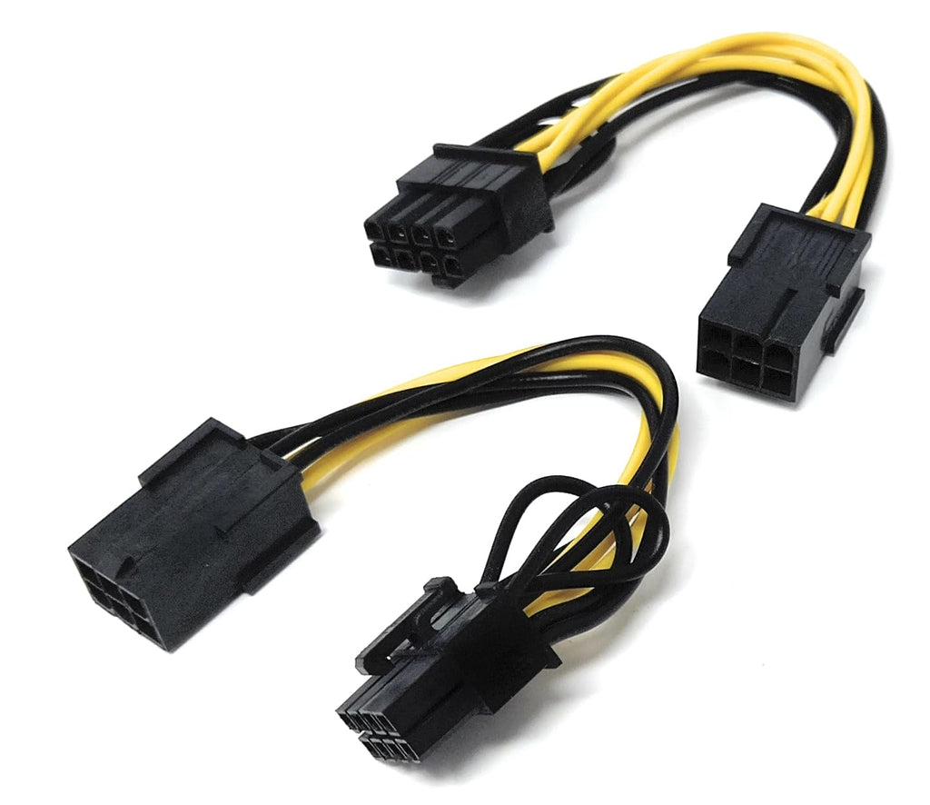 DRUT 10cm 6-Pin PCIe to 8-Pin PCIe Adapter Power Cable, Video Graphics Card Power PCI Express Lead Adapter