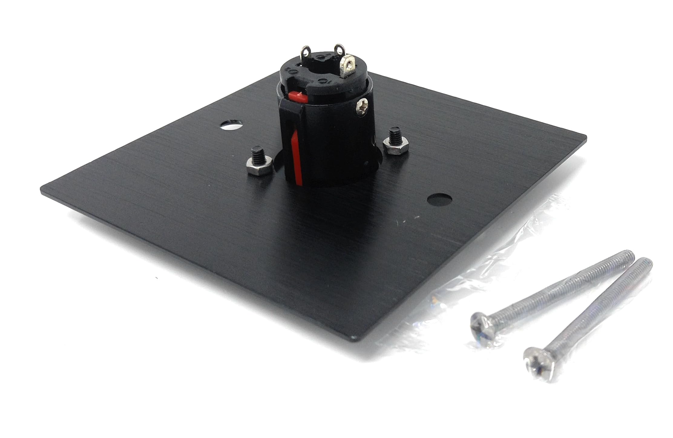 Brushed Aluminium Single 6.35mm Jack Socket D-Series Outlet Wall Faceplate – Durable Metal Plate with Screws Included