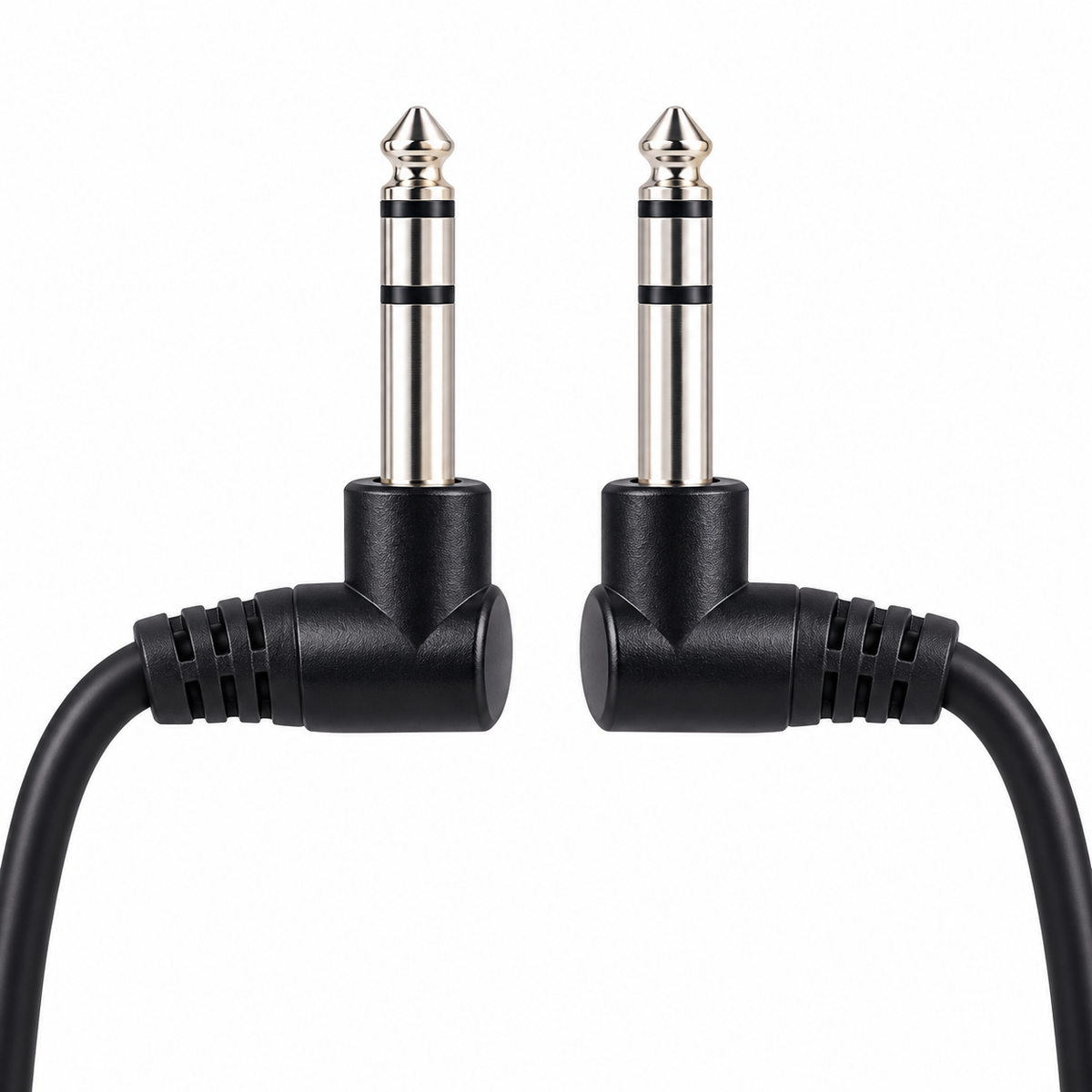 6.35mm 1/4" 90° Angled Stereo Male Jack Cable Lead (Various Lengths)