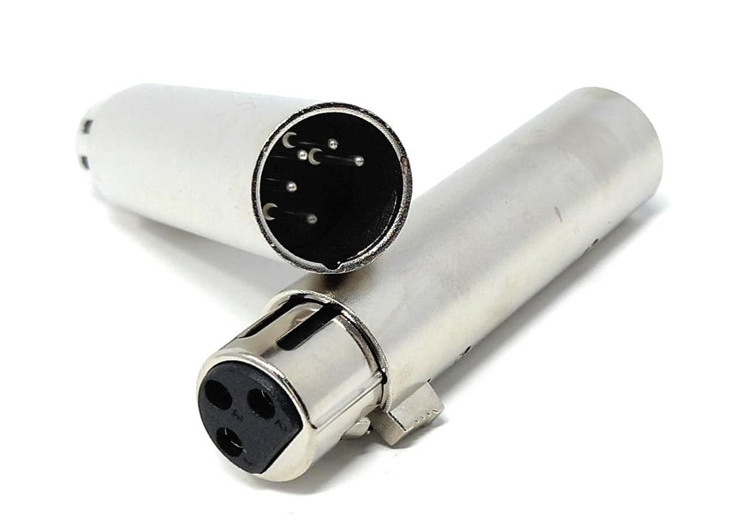 5-Pin XLR Male to 3-Pin XLR Female DMX Converter Adapter – Audio Connector for DMX Stage Lighting, Dimmer Console, Microphone