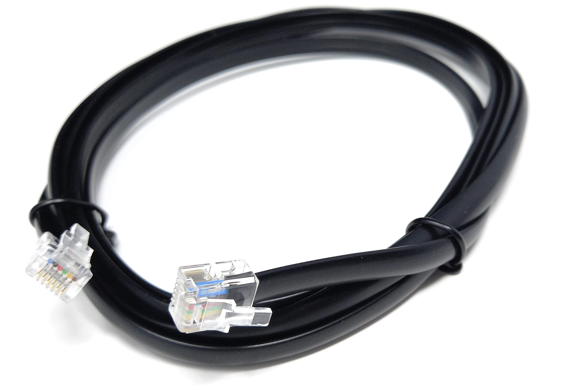 DRUT FLAT RJ12 to RJ12 6P6C Cable Lead Plug to Plug (RJ11 with 6 pin Wire)