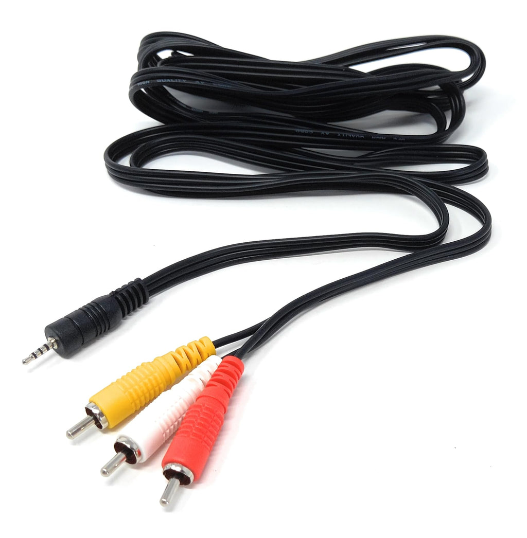 DRUT 2.5mm 4 pole to Triple RCA Phono Cable for Digital Cameras, AV, Audio, Video, TV, Lead