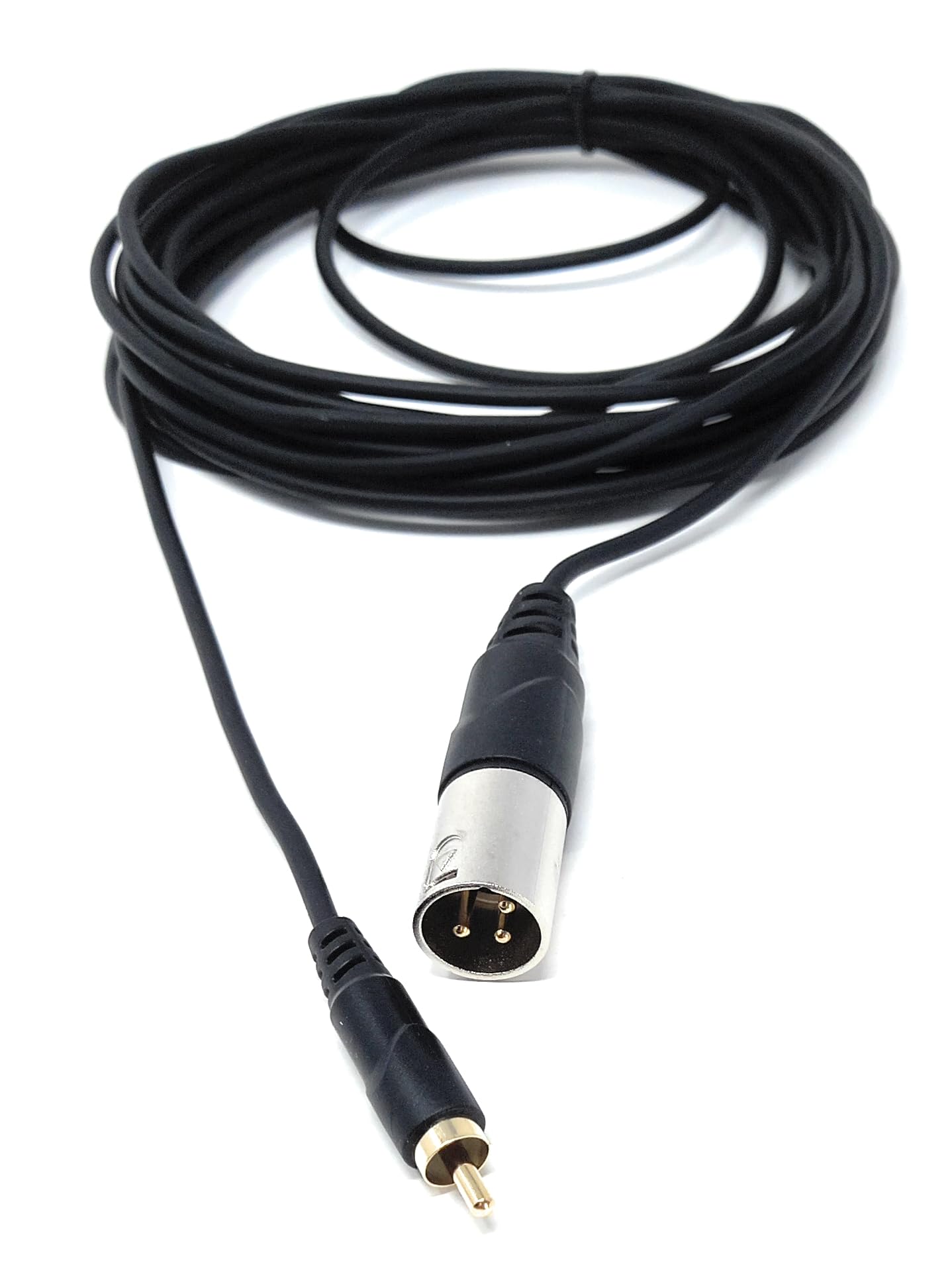 DRUT 3-Pin Male XLR to RCA Phono Single Plug Cable for HiFi Audio, Music Instruments, Mixer, Microphone Lead, Cable, Gold Plated