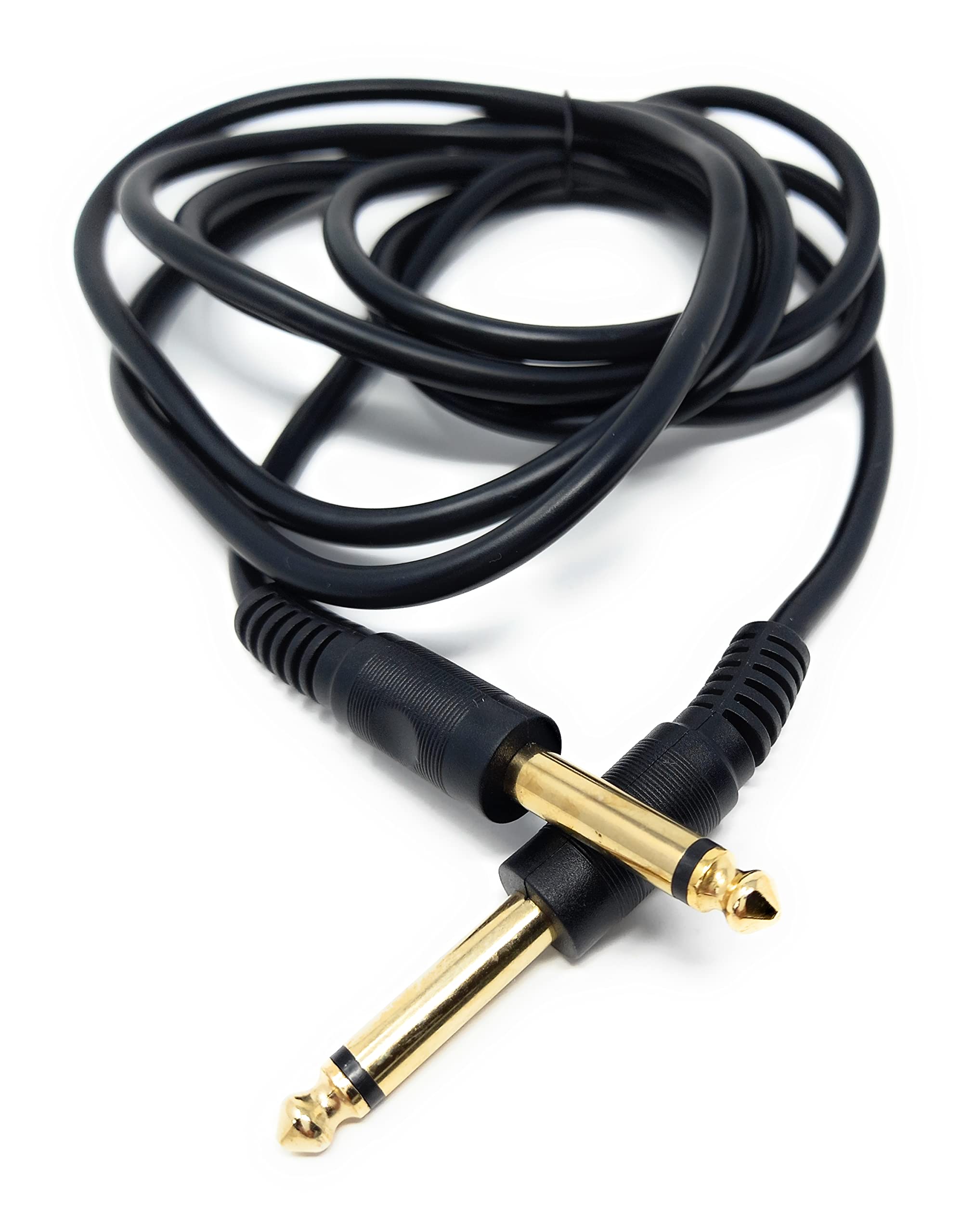 DRUT 6.35mm to 6.35mm Mono 1/4'' TS Jack Plug Speaker, Guitar, Instrument, Patch Cable Gold Connectors