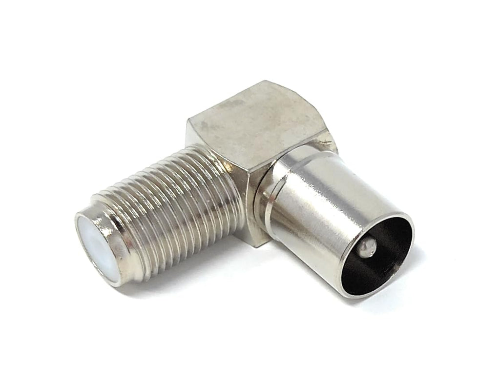 DRUT F Type Screw Female to TV RF Male Jack Satellite Right Angle Adapter