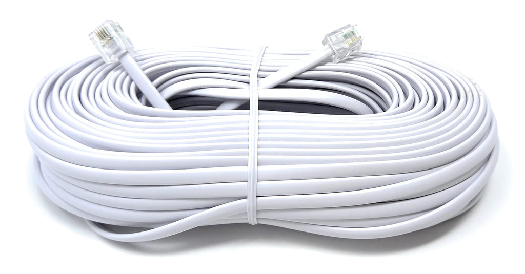 DRUT RJ11 to RJ11 Telephone Landline Cable ADSL (6P4C) Flat Lead High Speed BT Internet Broadband Male to Male Router, Modem, Phone Extension Wire