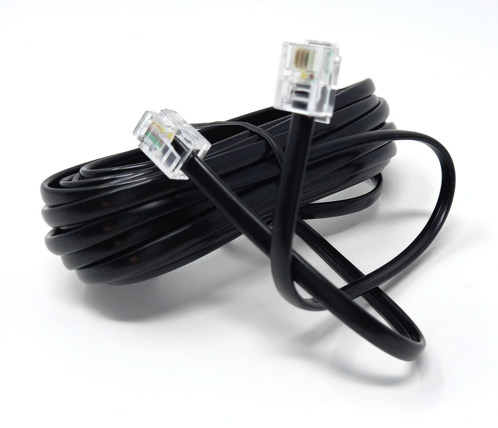 DRUT RJ11 to RJ11 Telephone Landline Cable ADSL (6P4C) Flat Lead High Speed BT Internet Broadband Male to Male Router, Modem, Phone Extension Wire