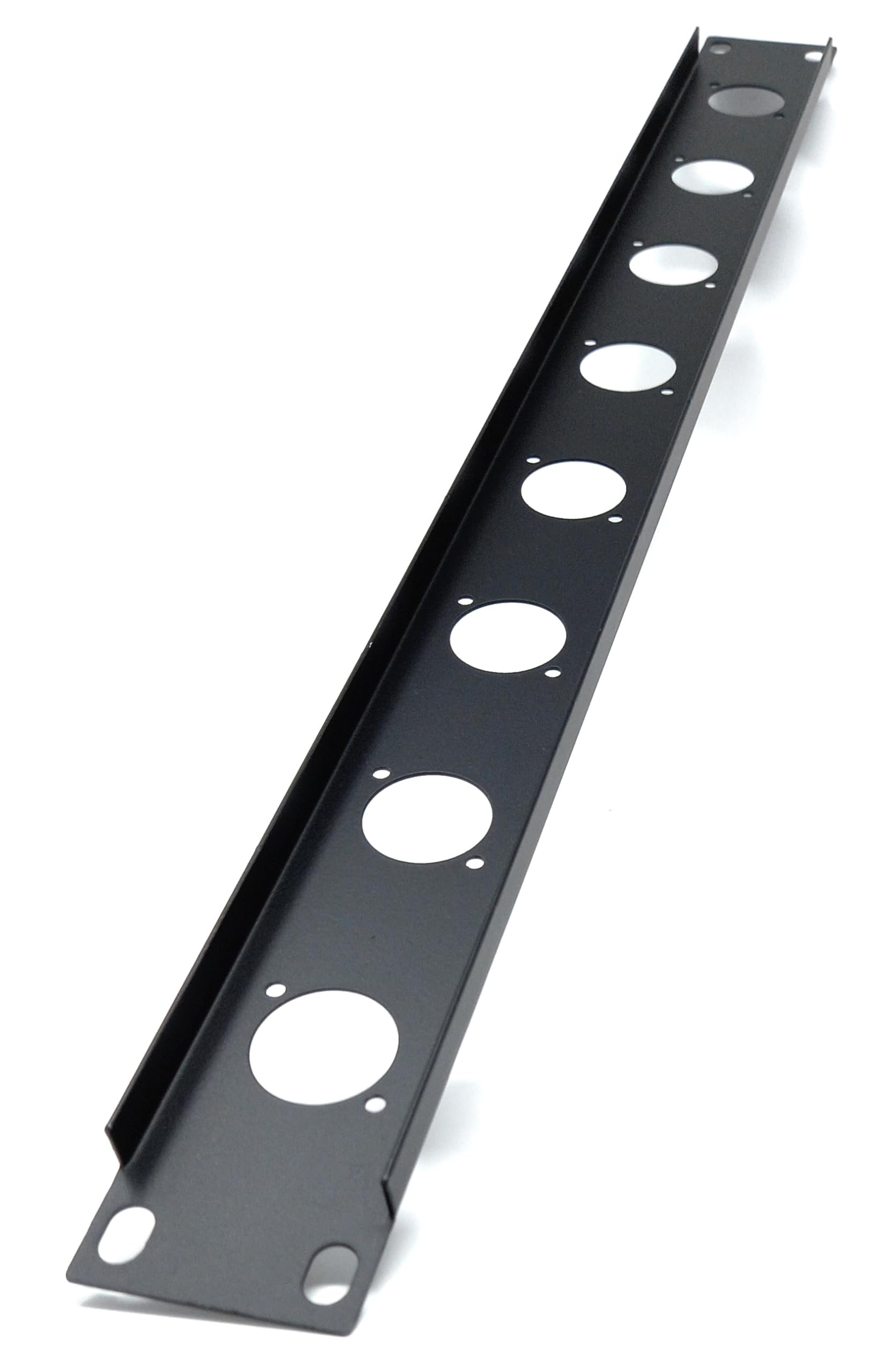 1U 19" Rack Mount D-Series Punch-Out Panel - Compatible with XLR, Speakon, and Neutrik Connectors for AV, Audio, and Computer Racks
