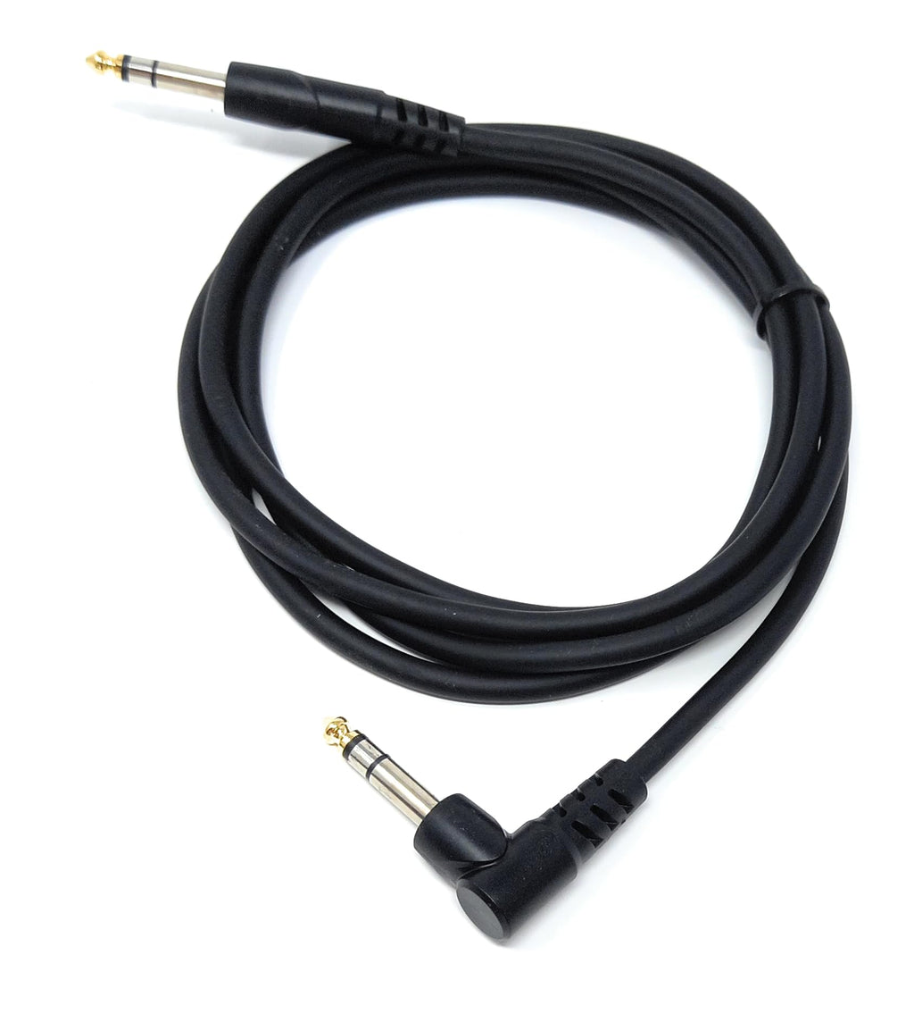 DRUT 6.35mm 1/4" Stereo TRS Male Jack to Right Angled Male Jack, Audio, Music Instrument, Flexible Cable Lead