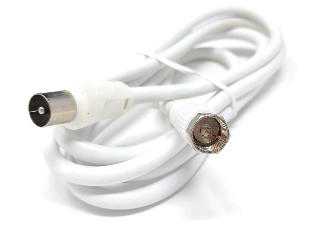 DRUT RF TV Aerial Male to F Type Connector Male Plug Coaxial Coax Cable, Lead, 75 Ohm, 3C-2V
