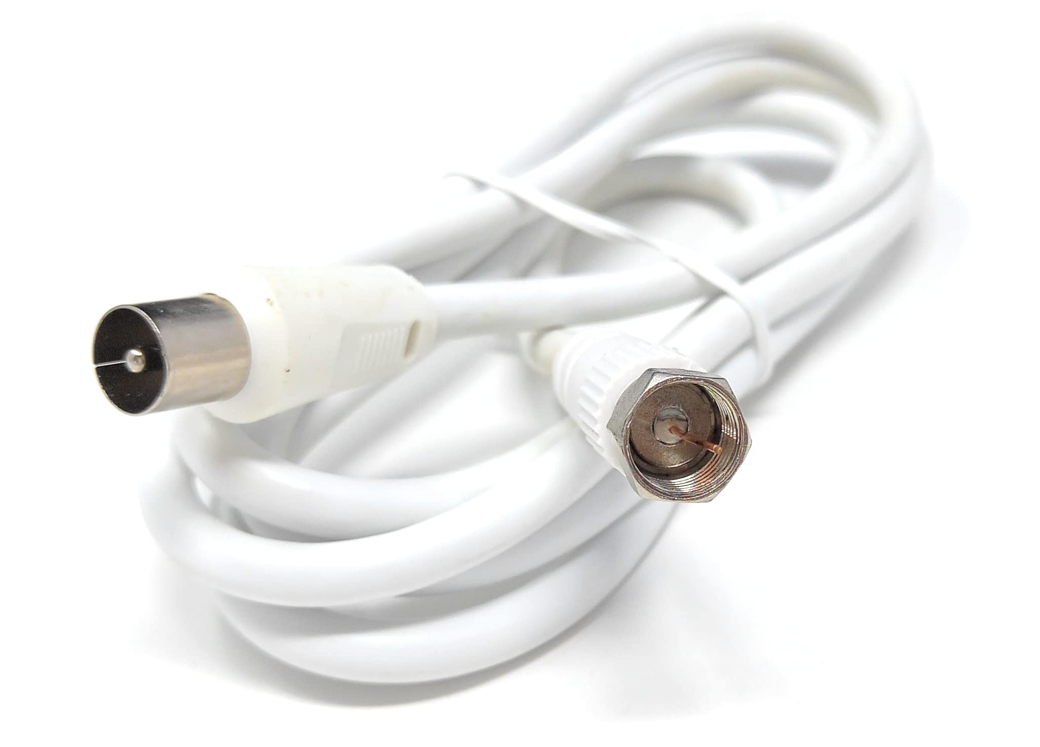 DRUT RF TV Aerial Male to F Type Connector Male Plug Coaxial Coax Cable, Lead, 75 Ohm, 3C-2V