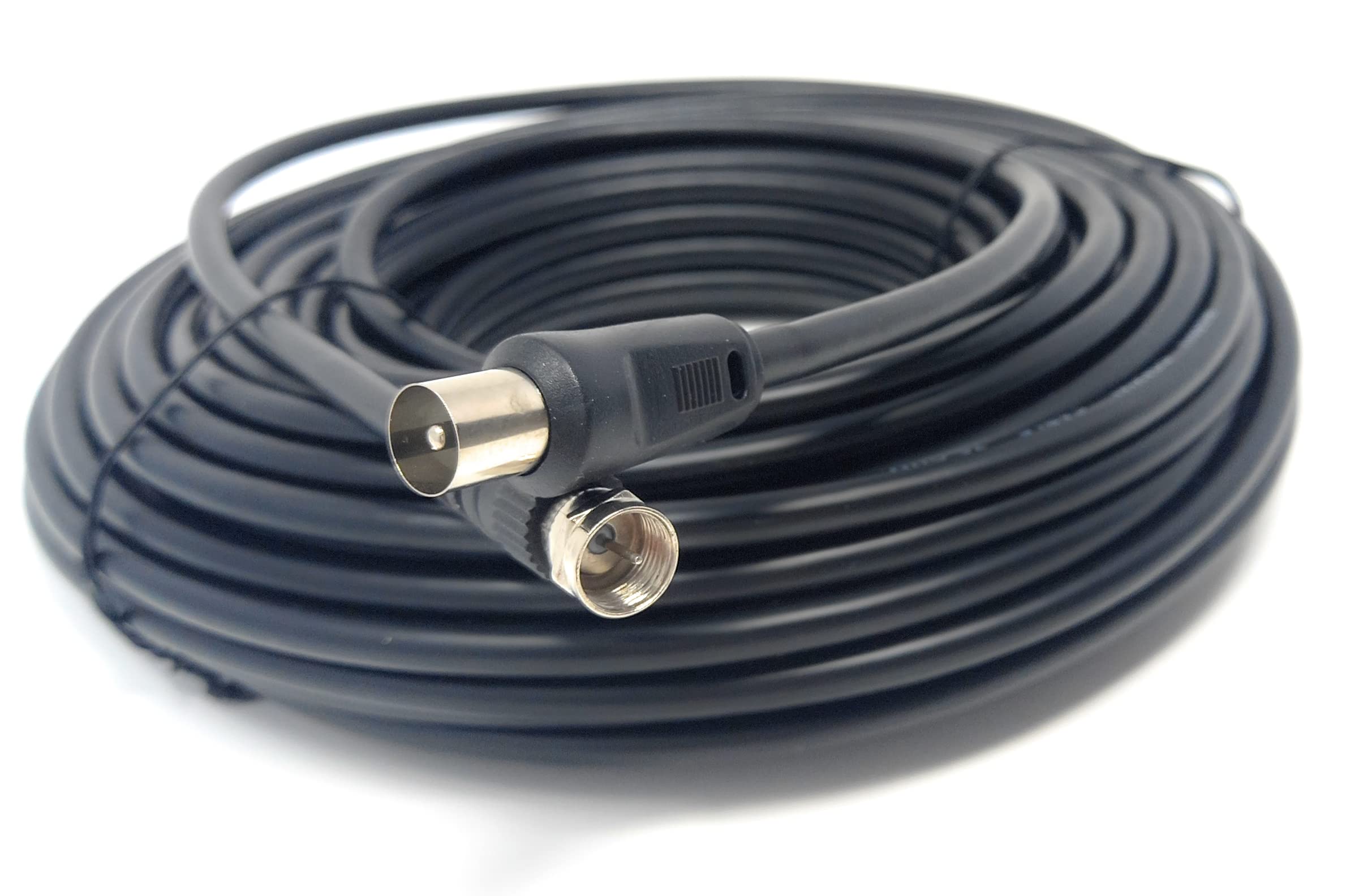 DRUT RF TV Aerial Male to F Type Connector Male Plug Coaxial Coax Cable, Lead, 75 Ohm, 3C-2V