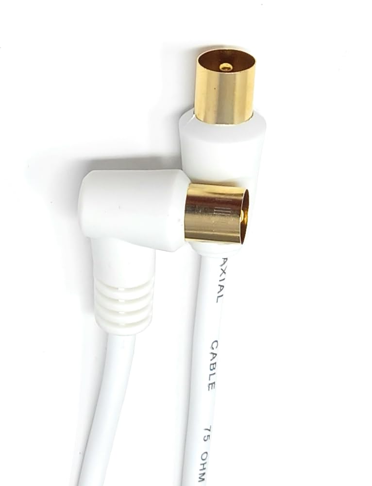 DRUT TV Male to Male Plug Coaxial Cable RG6 Aerial Digital Antenna RF Fly Lead Cable