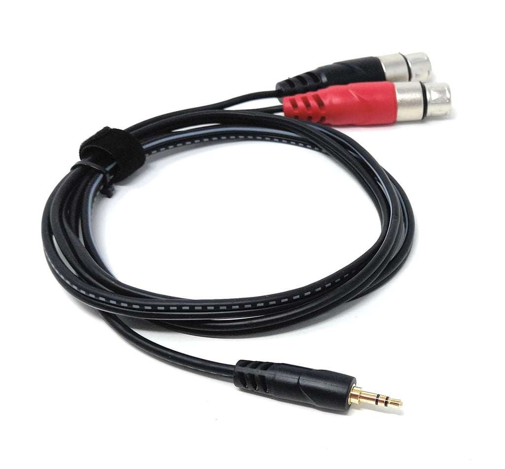 DRUT 3.5mm Stereo Jack to 2 x XLR Female Cable – Audio Splitter Lead for Microphones, Mixers, Speakers, DJ, Studio and Recording Equipment