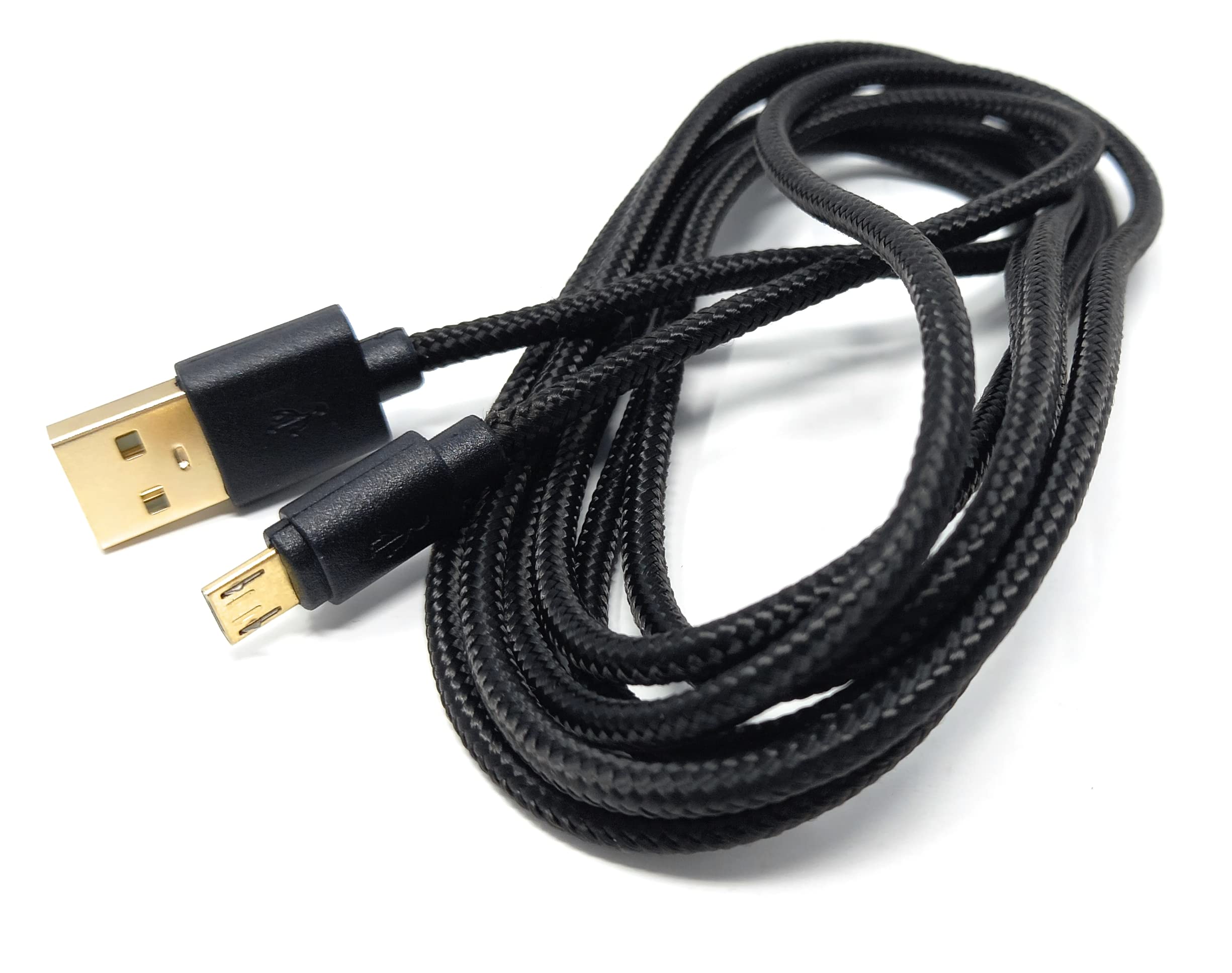 DRUT Micro USB to USB 2.0 Fast Charger Braided Cable 24AWG, A-Male to Micro B Gold Connectors Lead