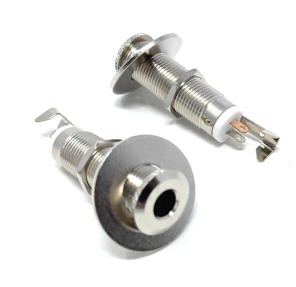 DRUT 6.35mm TRS Stereo Panel Chassis Output Jack Socket for Electric/Bass Guitar, Music Instruments, Adapter, Soldering Terminal Ends