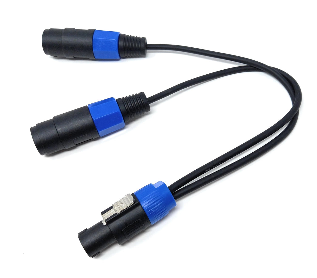 DRUT 30cm 1 x Speakon Male Plug to 2 x Female Speakon Speaker Connections PA Splitter Adapter Lead Cable 1ft
