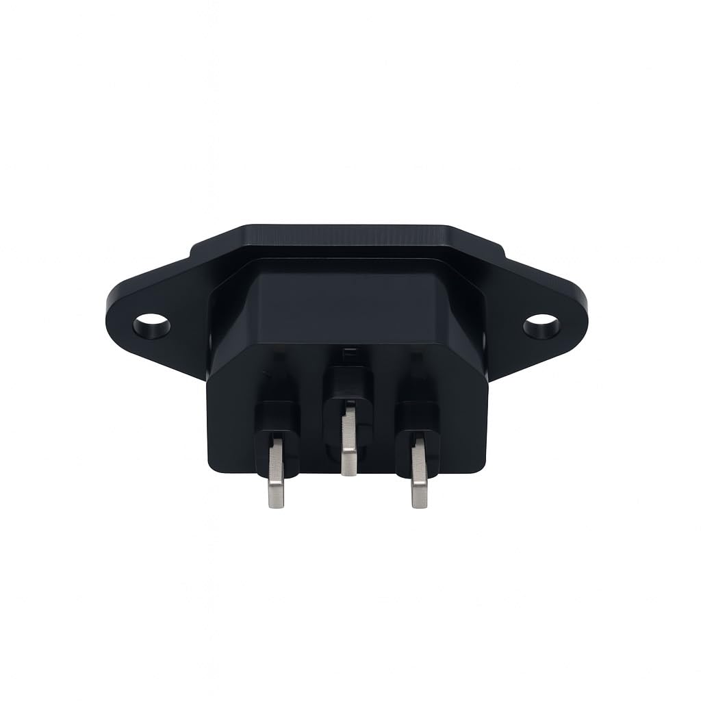IEC C14 3-Pin Panel Mount Plug, 10A 250V Chassis Inlet Power Connector, AC Socket with 6.35mm Tabs for Electronics, Power Supplies