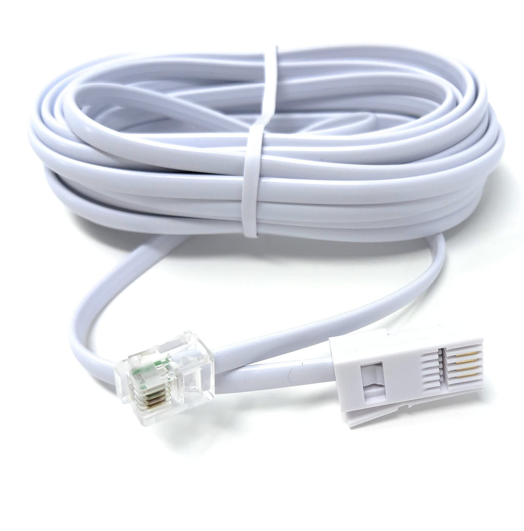 DRUT RJ11 to BT, 4 Pin Male to Male Rollover Cable Modem Router Lead Cord VDSL/ADSL (not for telephone)