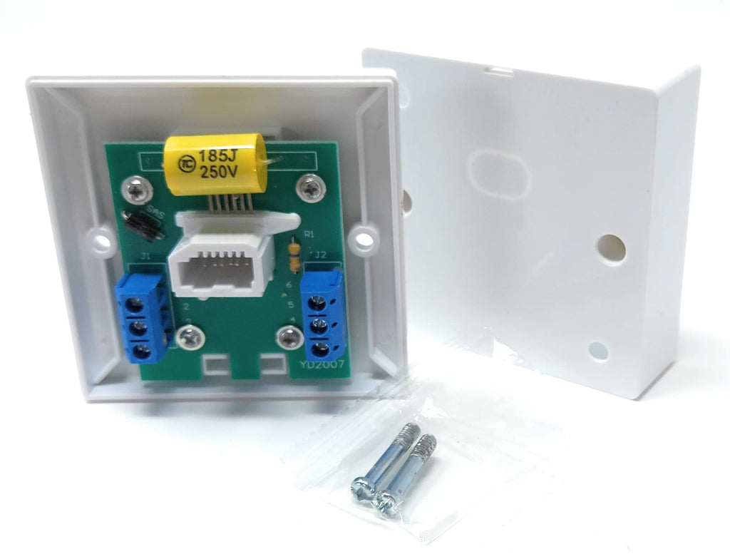 DRUT BT Master (2/4A) Telephone Socket Face Plate Plug With Box Surface, Single 70x70x30mm