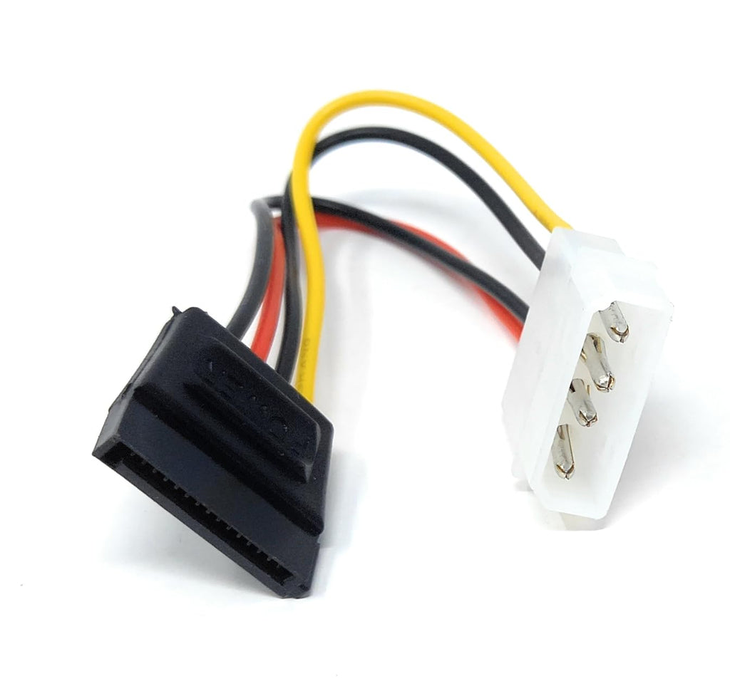 15cm Molex LP4 4 pin to SATA 15 pin Power Adapter Lead Cable for SATA Hard Drives, DVD-RW, Blu Ray Player/Recorders, PCI-Express Cards