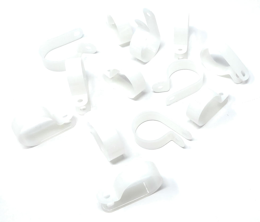 100pcs. P-Clips Plastic Nylon for Hose, Pipe, Cable, Wire, Tubing Wall Clamp Mount