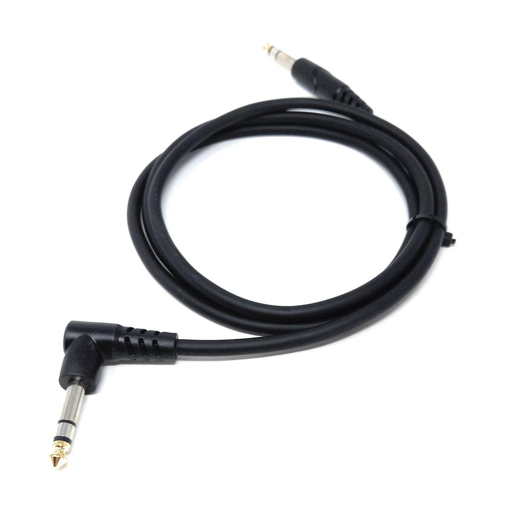 DRUT 6.35mm 1/4" Stereo TRS Male Jack to Right Angled Male Jack, Audio, Music Instrument, Flexible Cable Lead