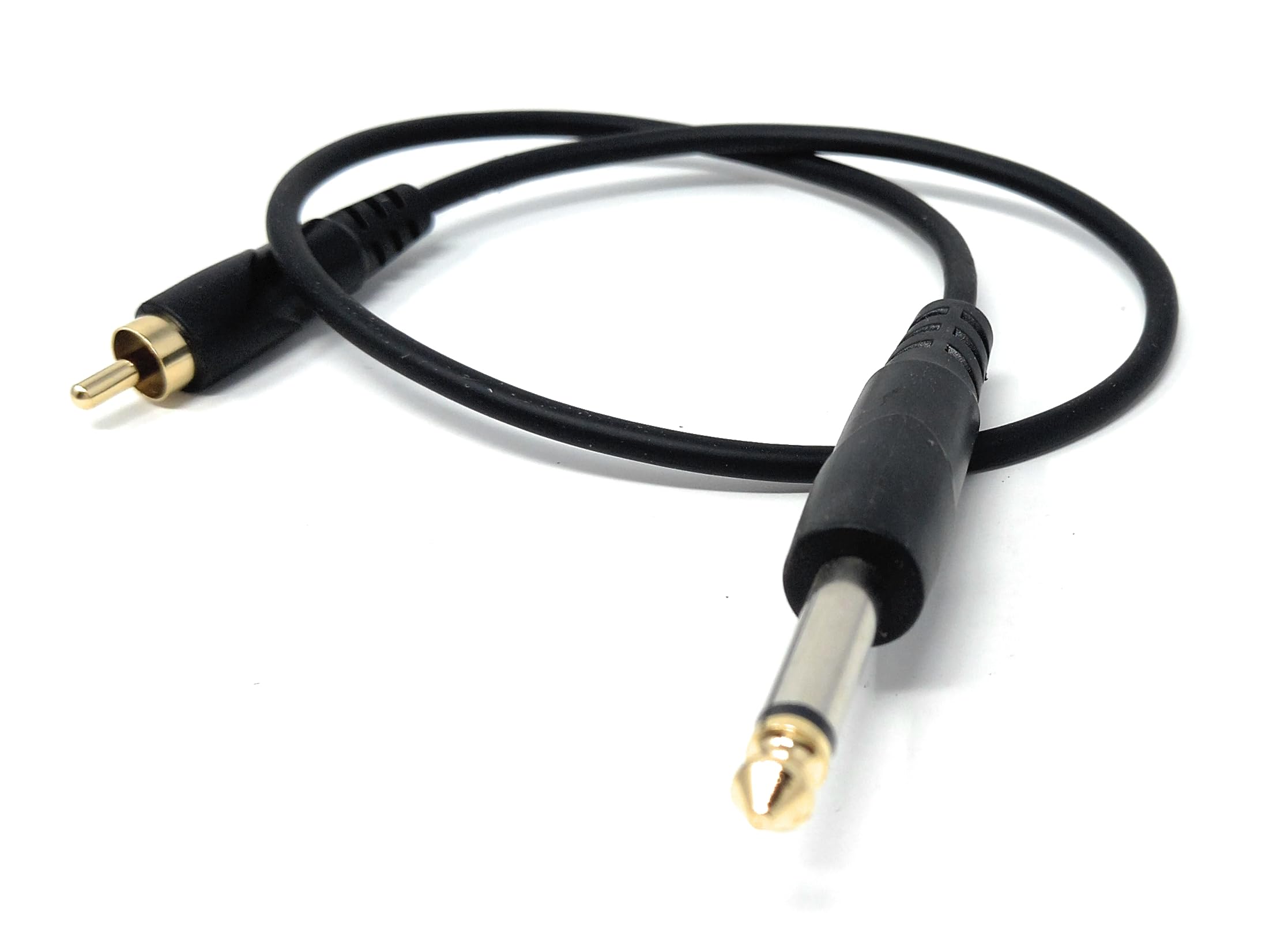 DRUT 6.35mm (1/4") Mono Jack Plug to RCA Phono Audio Cable – Signal Patch Lead for Mixers, Controllers, DJ & Audio Equipment