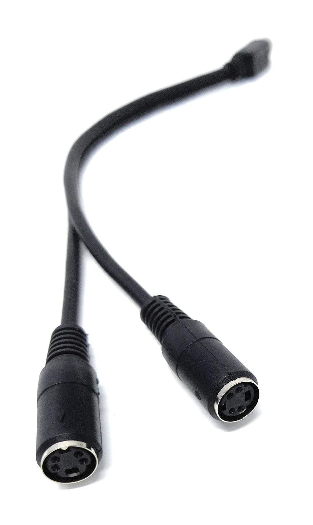 DRUT 25cm S-Video 4 Pin Mini DIN to 2 x Sockets Female Y Splitter Connector Extension Adapter Cable 0.8ft