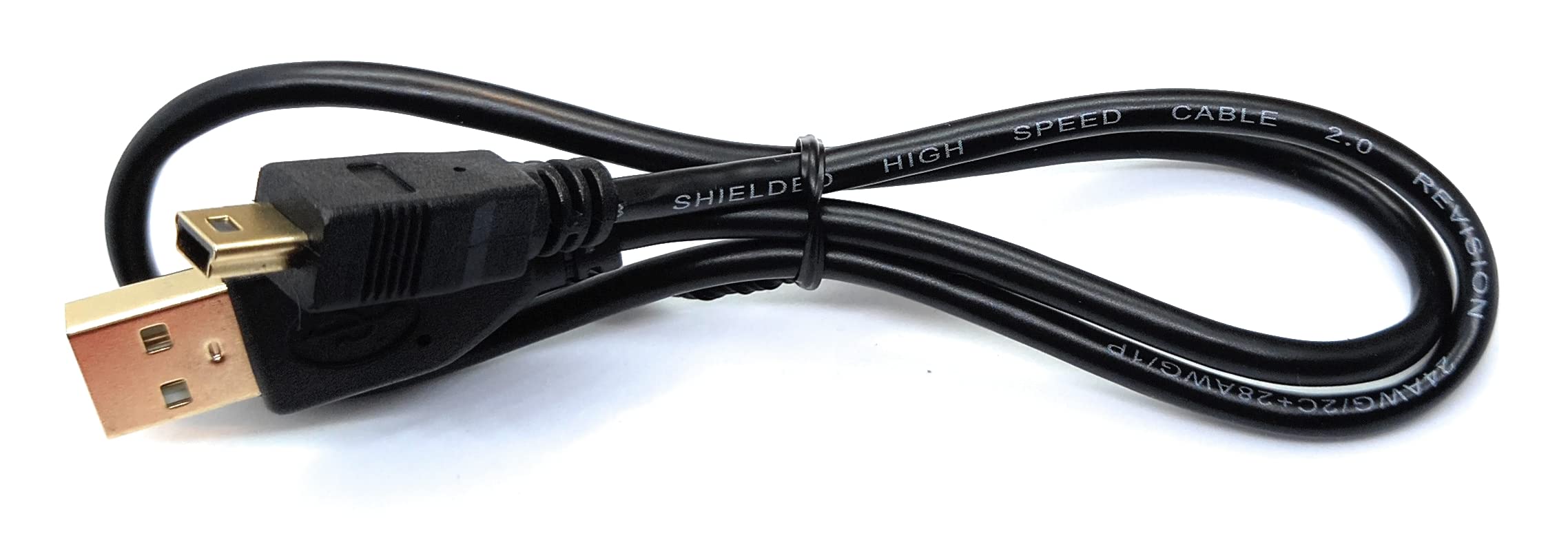 Mini USB to USB 24AWG 2.0 Hi-Speed 2.0 A-Male to Mini-B 5pin Cable Power & Data Lead
