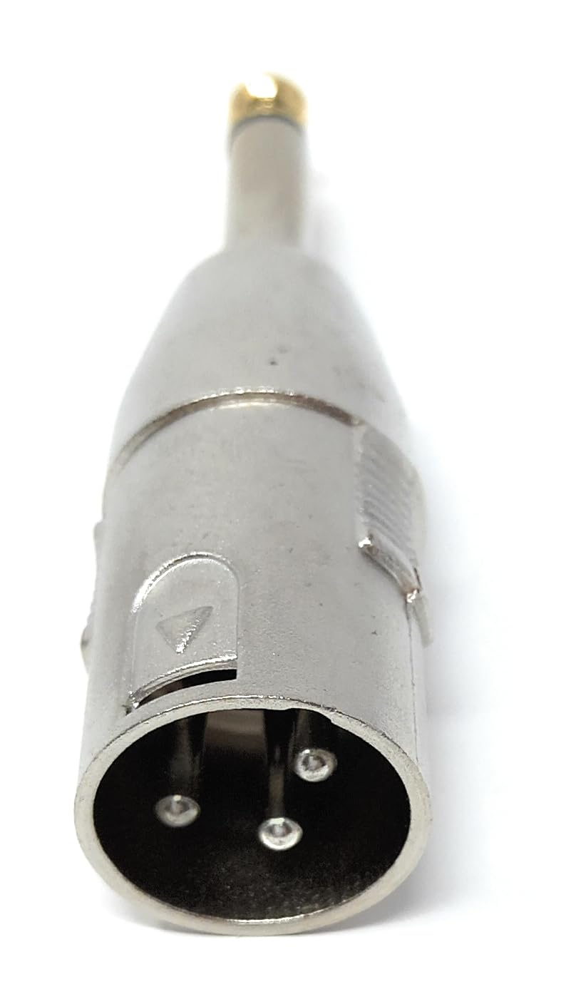 DRUT XLR 3 Pins Male to 6.35mm Mono Jack Plug Audio Cable Adapter