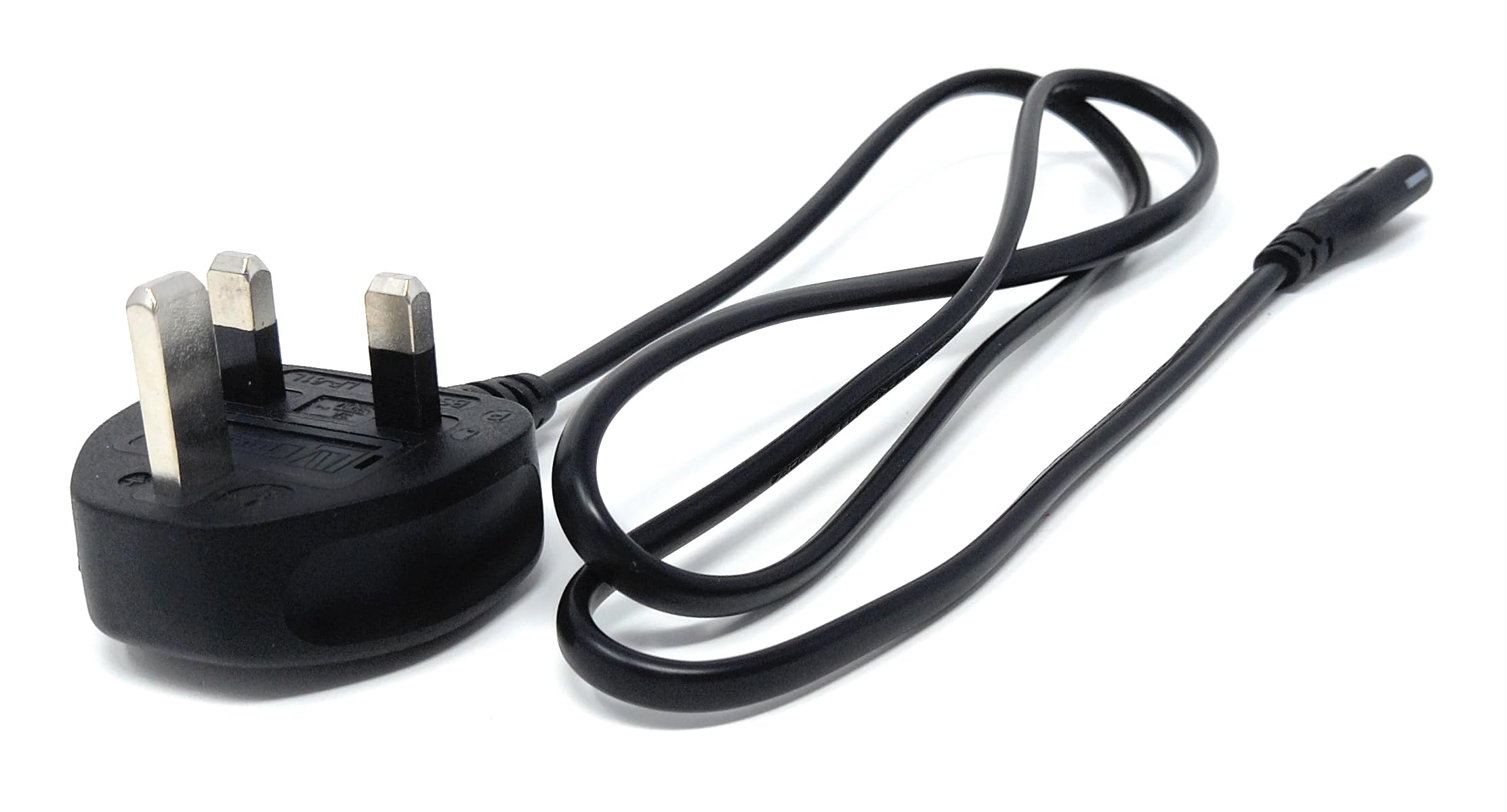 UK Power Cable 3A Fused Plug to C7 Figure-8 Lead – Compatible with PS5, PS4, Xbox, Laptops, Smart TVs, DVD Players, and Chargers