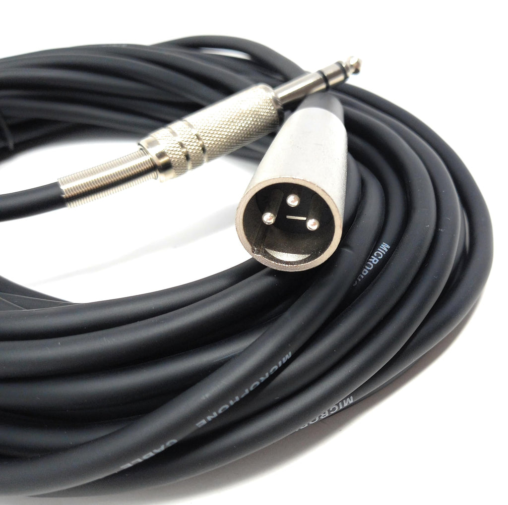 DRUT Stereo 6.35mm Jack to XLR Male 3 Pin Screened, Balanced, Flexible Audio Cable XLR Male to 1/4 TRS Stereo Cord for Pro HiFi, Guitar, Music Instrument, Microphone Lead