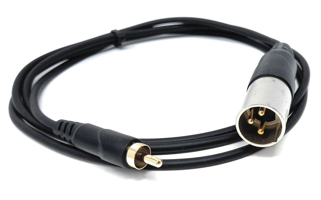 DRUT 3-Pin Male XLR to RCA Phono Single Plug Cable for HiFi Audio, Music Instruments, Mixer, Microphone Lead, Cable, Gold Plated