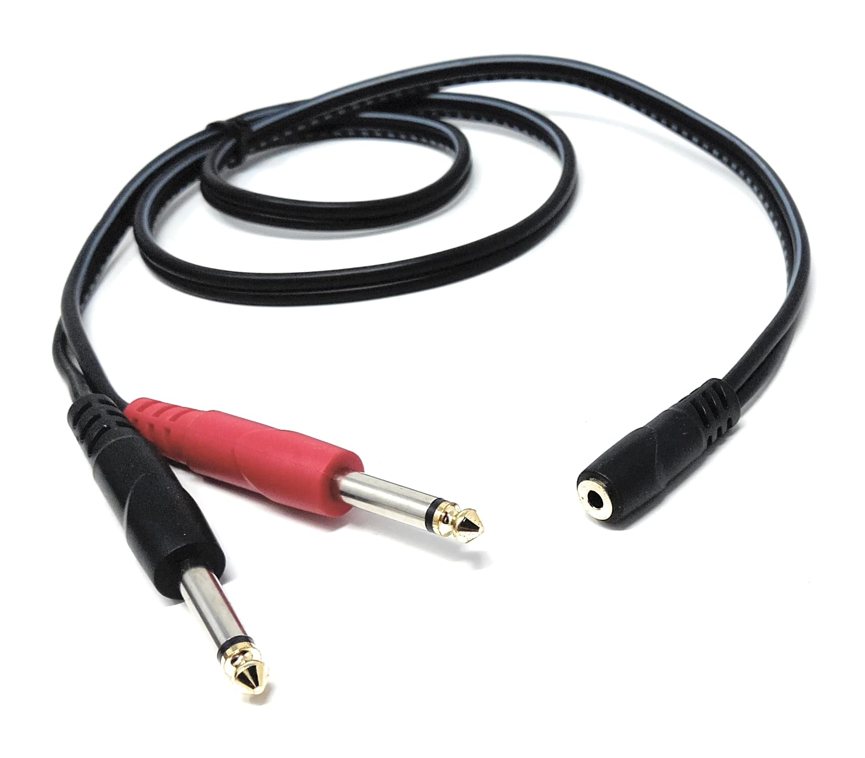 3.5mm Stereo Female to Dual 6.35mm (1/4") Mono TS Male Y Splitter Cable – Audio Adapter for Guitar Amp, Mixer & More