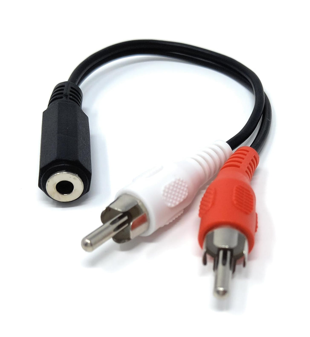 DRUT 3.5mm Stereo Jack Socket to 2 x RCA Phono Jack Plugs Adapter AUX Splitter Cable Lead