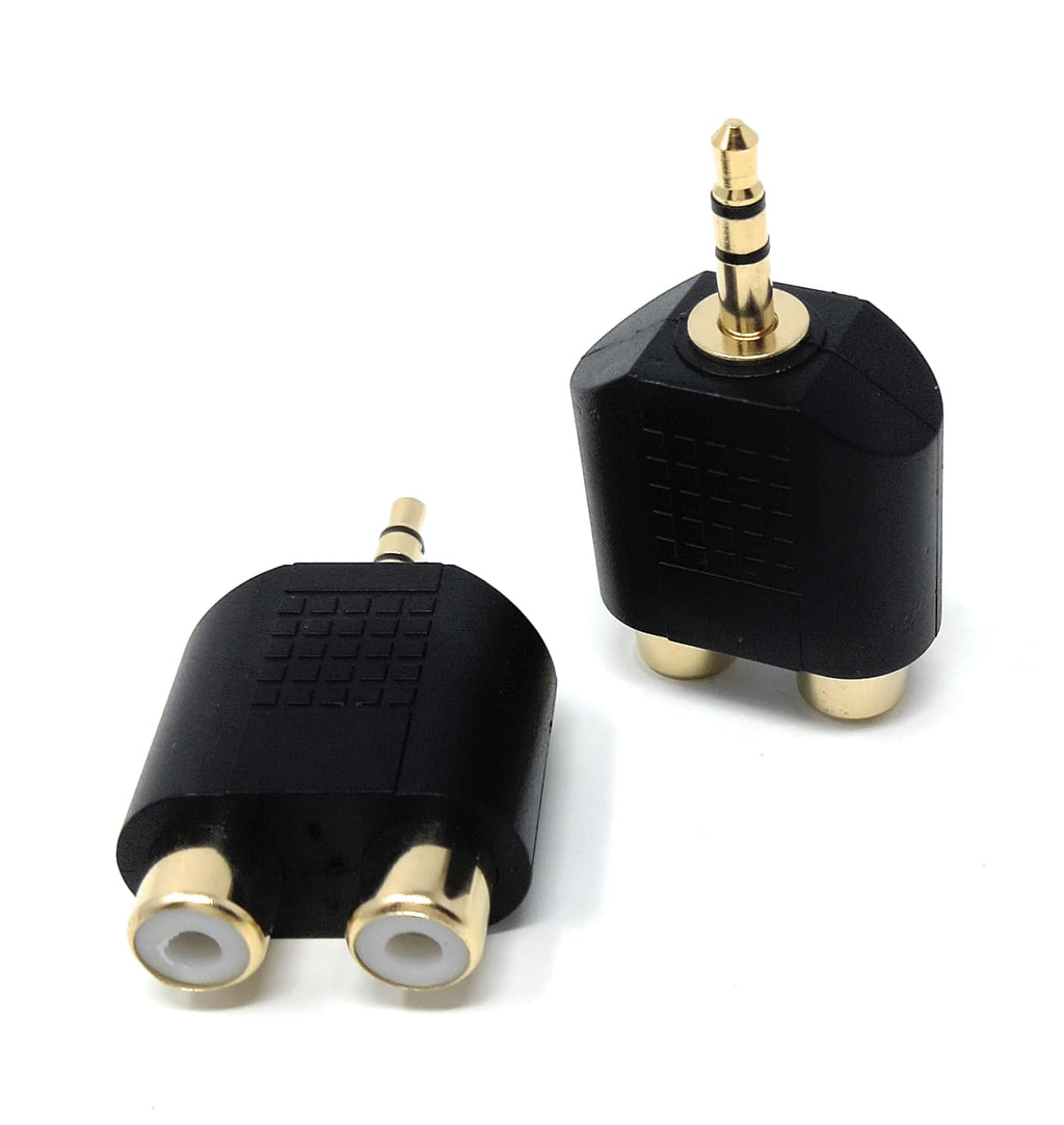 DRUT 3.5mm Stereo Jack Plug to Twin RCA Phono Mono Splitter or Combiner Audio Adapter