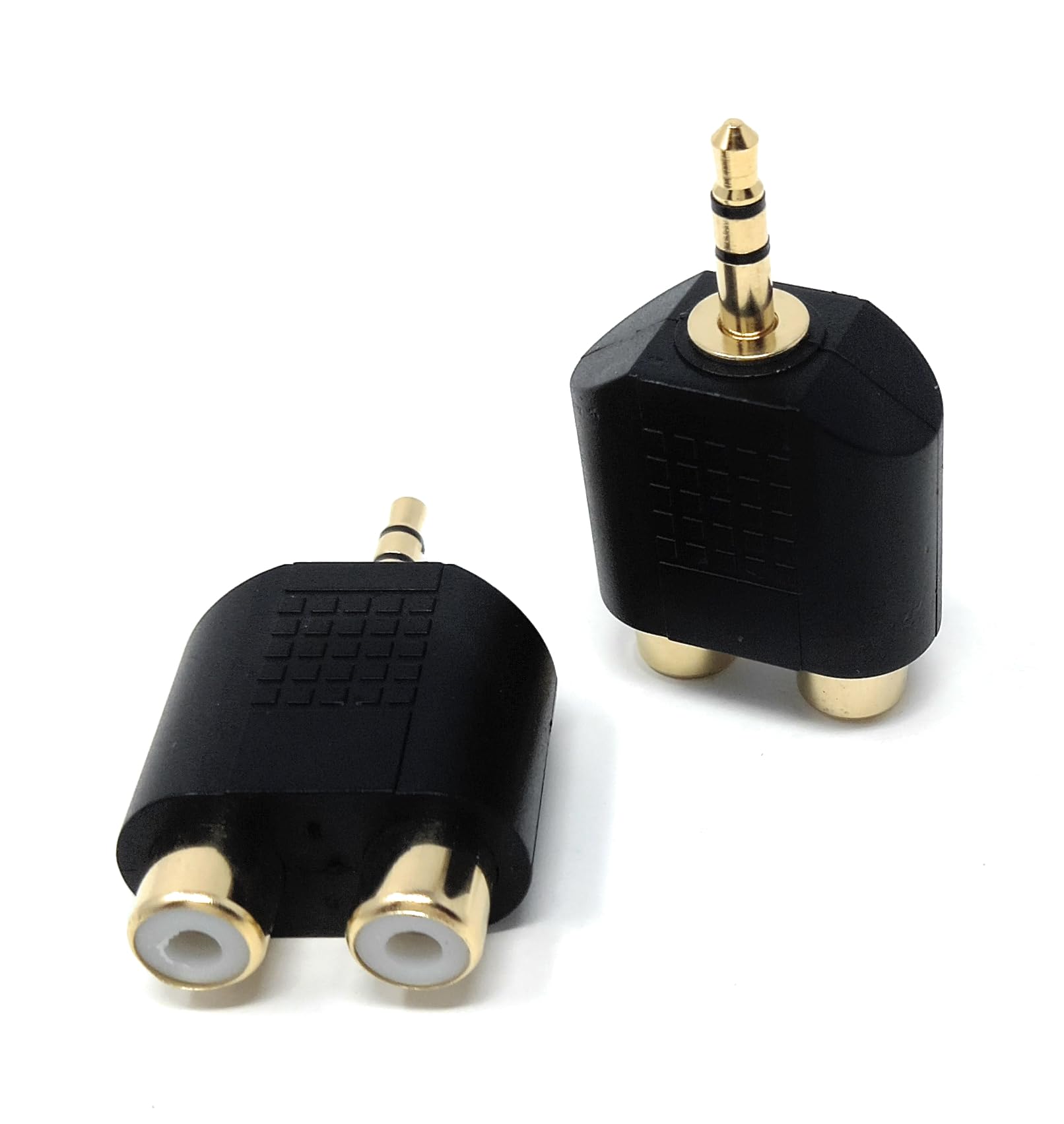 DRUT 3.5mm Stereo Jack Plug to Twin RCA Phono Mono Splitter or Combiner Audio Adapter