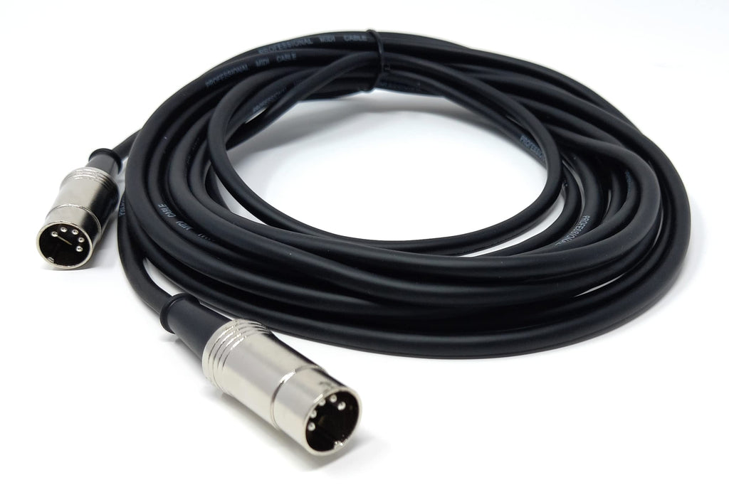 DRUT MIDI Male to Male Lead 5 pin DIN Shielded Flexible for Computer, Synth, Keyboard, Effects, Music Instruments Audio Cable