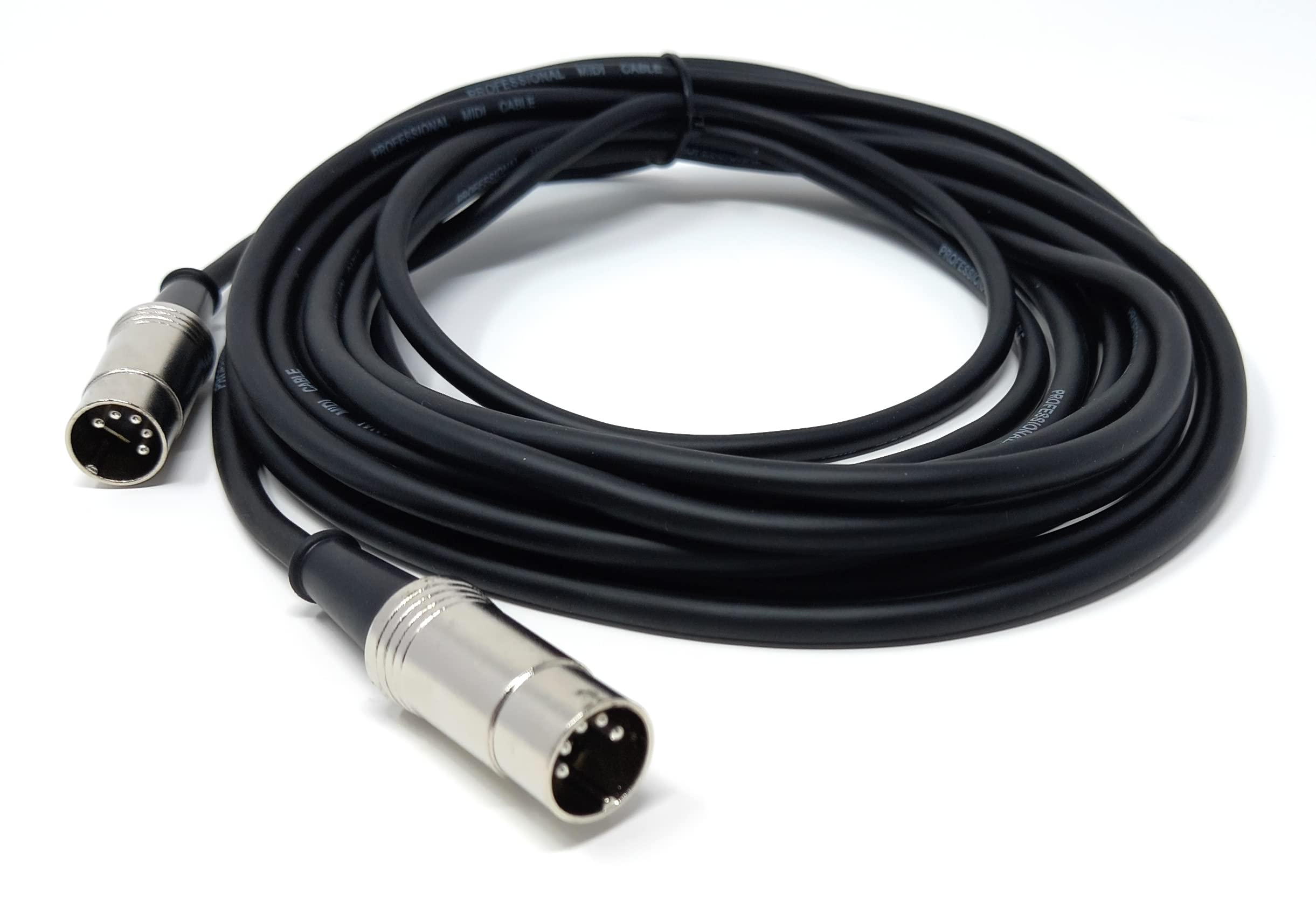 DRUT MIDI Male to Male Lead 5 pin DIN Shielded Flexible for Computer, Synth, Keyboard, Effects, Music Instruments Audio Cable