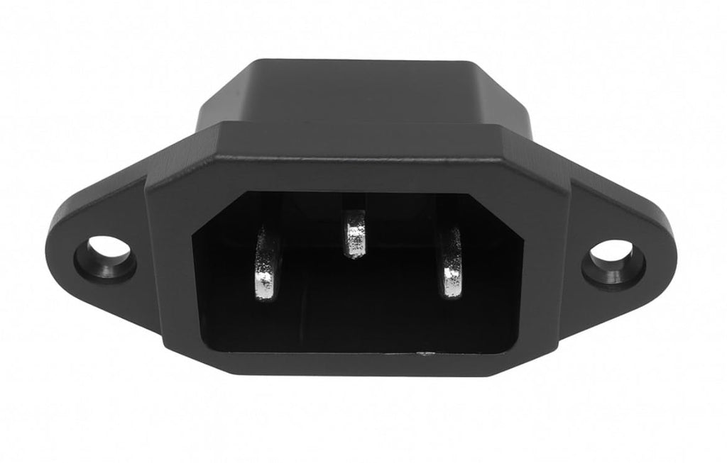 IEC C14 3-Pin Panel Mount Plug, 10A 250V Chassis Inlet Power Connector, AC Socket with 6.35mm Tabs for Electronics, Power Supplies