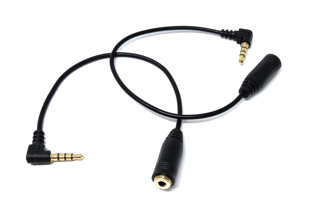 DRUT 4 Pole 3.5mm Adapter Angled Cable Lead Convert Headsets from OMTP to CTIA/AHJ
