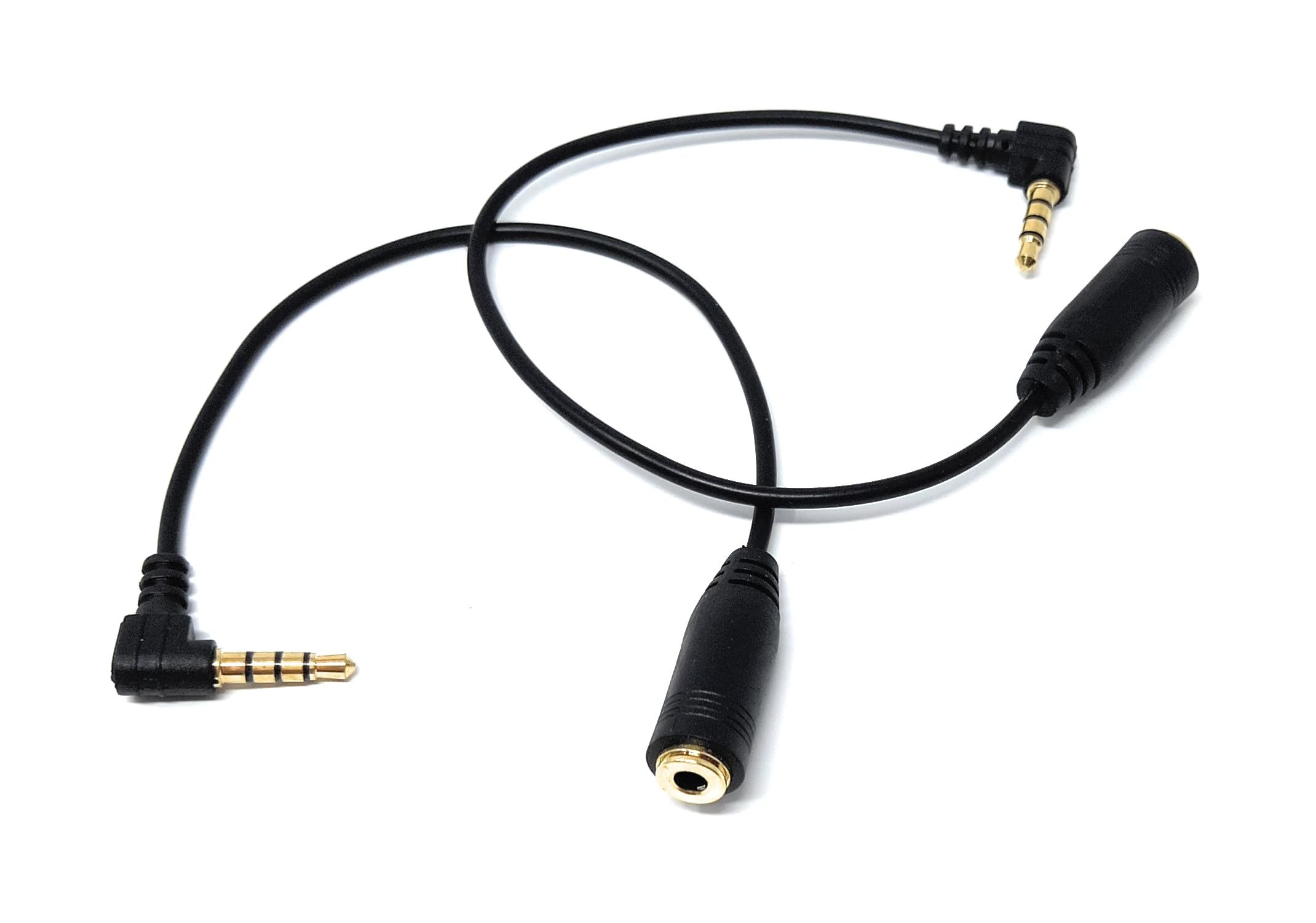 DRUT 4 Pole 3.5mm Adapter Angled Cable Lead Convert Headsets from OMTP to CTIA/AHJ