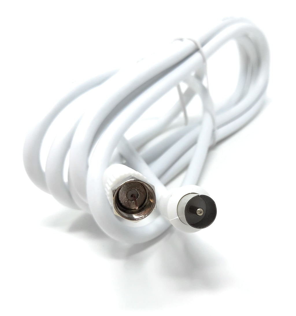 DRUT RF TV Aerial Male to F Type Connector Male Plug Coaxial Coax Cable, Lead, 75 Ohm, 3C-2V