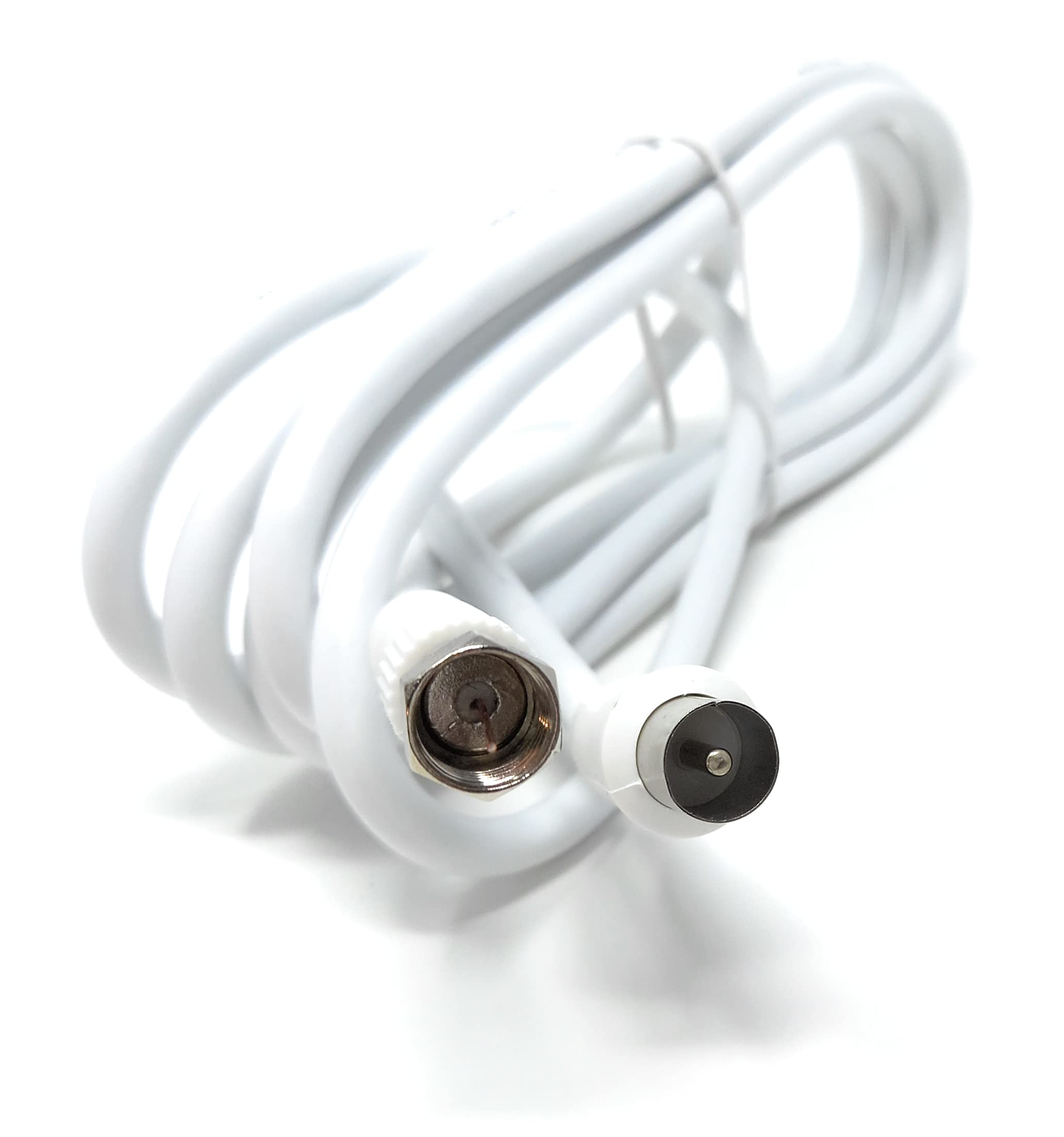 DRUT RF TV Aerial Male to F Type Connector Male Plug Coaxial Coax Cable, Lead, 75 Ohm, 3C-2V