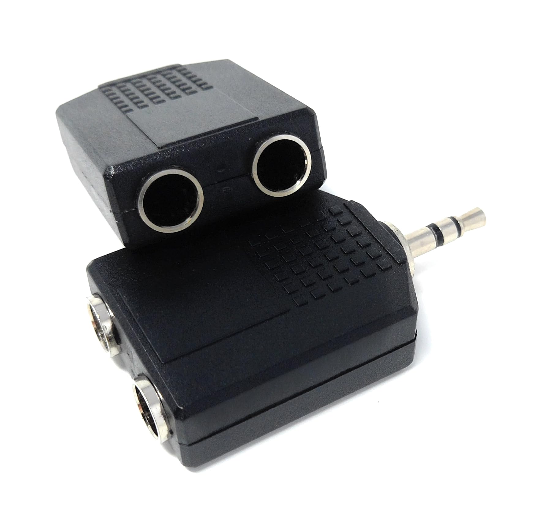 3.5mm Stereo Jack Plug to Dual 6.35mm Stereo Sockets Audio Cable Adapter