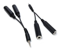 DRUT 1pcs 3.5mm Stereo Jack to Twin 2 x 6.35mm 1/4'' Mono Sockets Audio Cable Adapter Splitter (Black)
