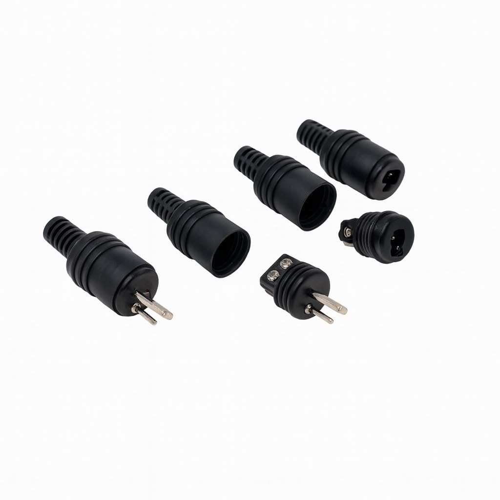 2 DIN Plug and Socket Set – 2x Male & 2x Female Hi-Fi Speaker Connectors – Screw Terminal Audio Cable Ends – Classic DIN Style for Amplifiers, Vintage Stereo, Audio Equipment